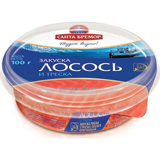 Закуска рыбная из трески и лосося 100г Беларусь