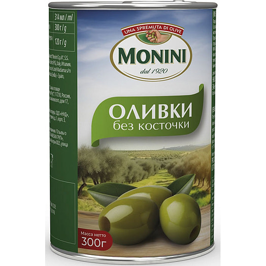 Оливки MONINI без косточки 300г ж/б Monini S.p.A. Испания