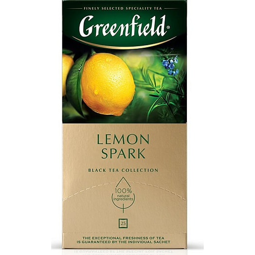 Чай Greenfield 37.5г Lemon Spark черный (25пак*1.5г) Россия