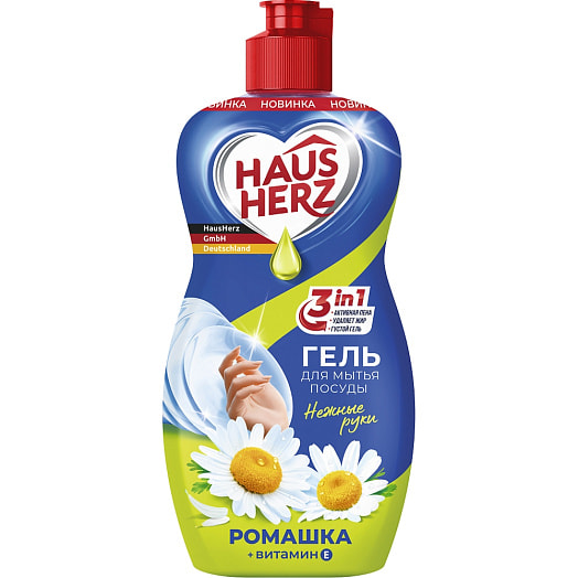 Средство для мытья посуды Хауз Херц Ромашка+Витамин Е 450мл ООО Хаусхерц корпорэйшн Россия Ламм