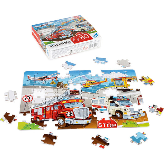 Пазлы 80 Машинки арт.RI8003C ООО Желтый крокодил Беларусь DREAM MAKERS-BOARD GAMES
