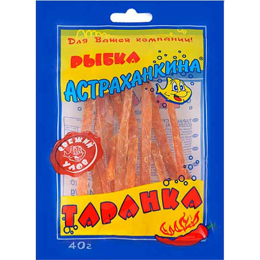 Таранка минтай 40г пл. сушено-вяленый с перцем палочки Китай Астраханкина рыбка