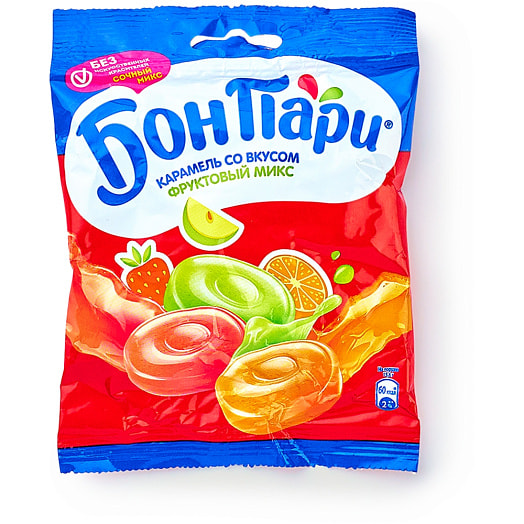Фруктовые леденцы Бон Пари 75г Ассорти Россия Nestle