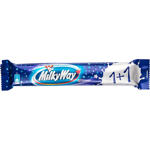 Шоколадный батончик Milky Way 1+1 52г Россия