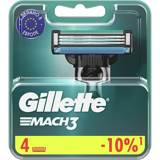 Сменные кассеты Mach 3 для бритья 4шт Procter & Gamble Германия