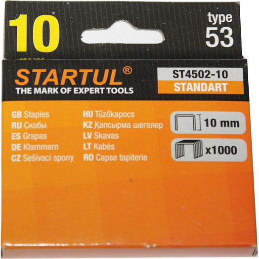 Скобы STARTUL без уп. 10мм тип 53 (1000шт) арт.ST4502-10 Китай