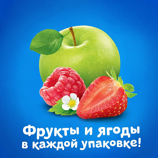 Пюре Агуша 90г дой-пак из яблок, клубники и малины Испания