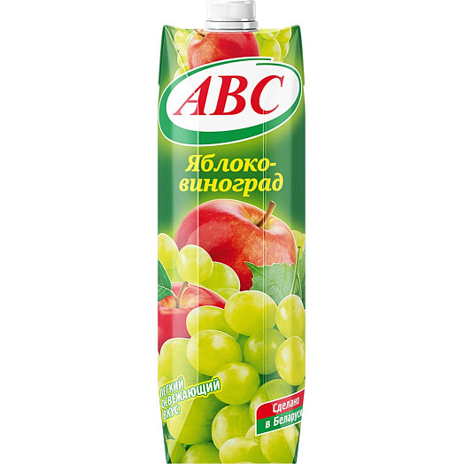 Напиток сокосодержащий АВС 1л тетра-пак виноградно-яблочный Беларусь