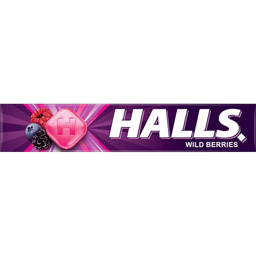 Карамель леденцовая Halls клубника, малина, черника 25г Турция Halls