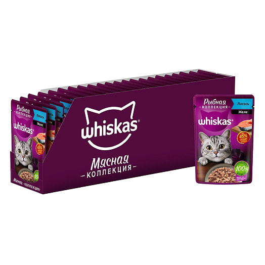 Рыбная коллекция 75г пауч с лососем Марс Россия WHISKAS
