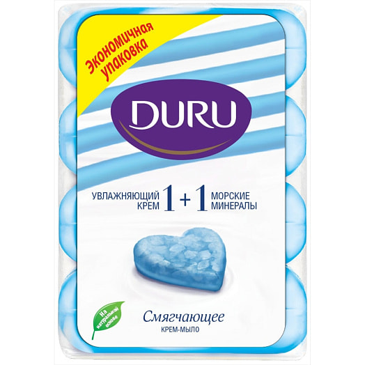 Крем-мыло туалетное DURU крем и морские минералы 4x80г Evyap Малайзия Duru
