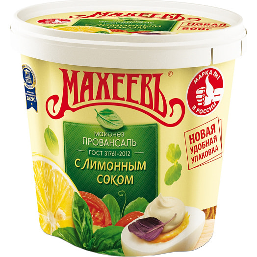 Майонез Махеевъ 50.5% 800г провансаль с лимонным соком Россия