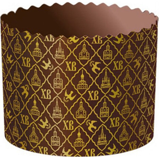 Форма однораз бумажная для кексов и куличей ХВ коричневая арт.PA9090PEG Россия