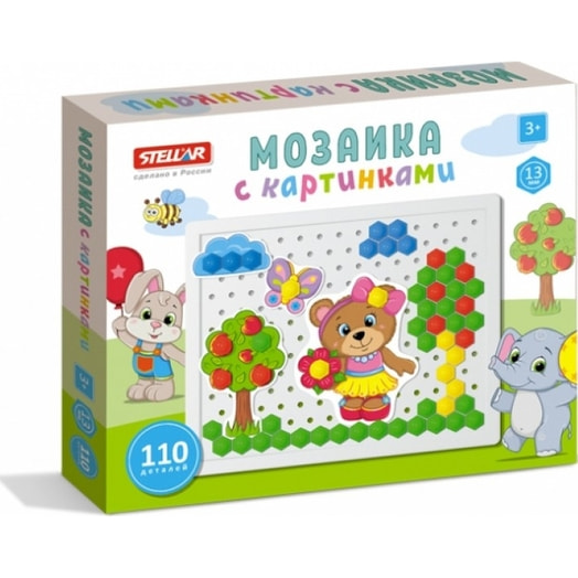 Мозаика с картинками (д. 13мм/110 дет)   арт. 01082 ООО Стеллар Россия Стеллар