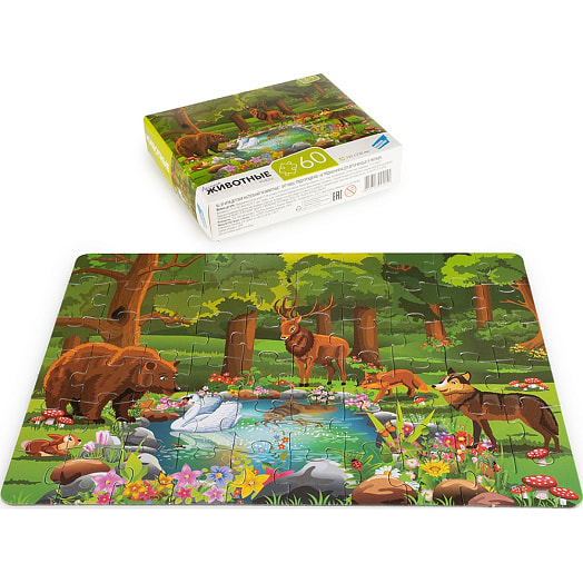 Пазлы 60 Животные арт.RI6002C ООО Желтый крокодил Беларусь DREAM MAKERS-BOARD GAMES