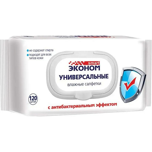 Влажные салфетки универс. с антибакт.эф.120шт ООО Авангард Россия Эконом smart