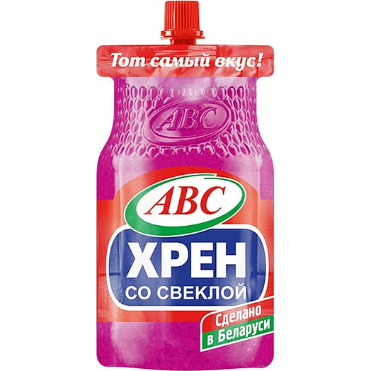 Хрен столовый со свеклой АВС 100г дой-пак ОДО Фирма АВС Беларусь АВС