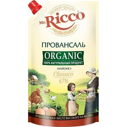Майонез Mr.Ricco Провансаль 67% 400мл дой-пак Россия