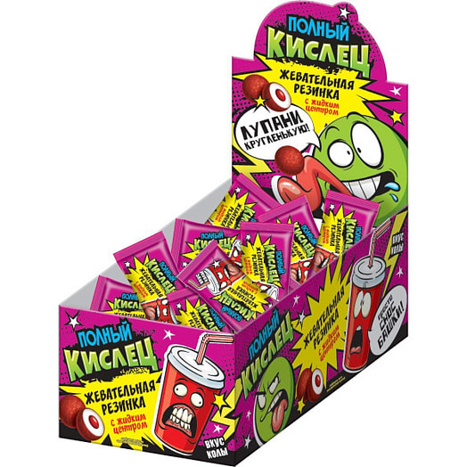Жевательная резинка Полный кислец 3г со вкусом колы Россия