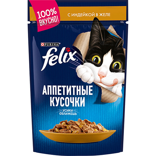 Корм Felix 75г пауч кусочки в желе индейка ООО Нестле Россия Россия Purina
