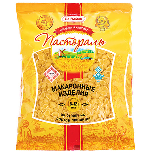 Макаронные изделия Ракушка гр.В,в/сорт 900г ТМ Боримак Беларусь