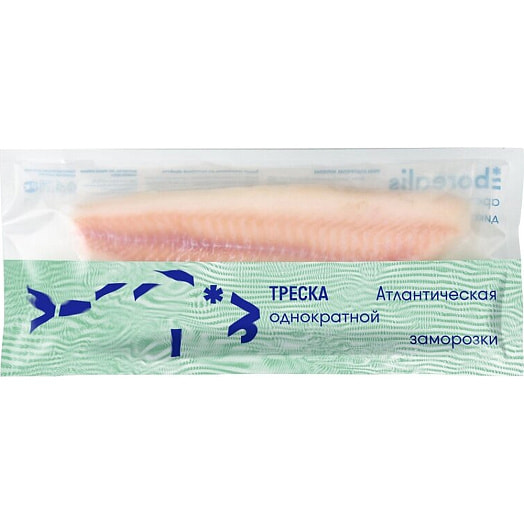 Треска атлантическая 600г пл. филе без кожи АО Норебо Ру Россия borealis