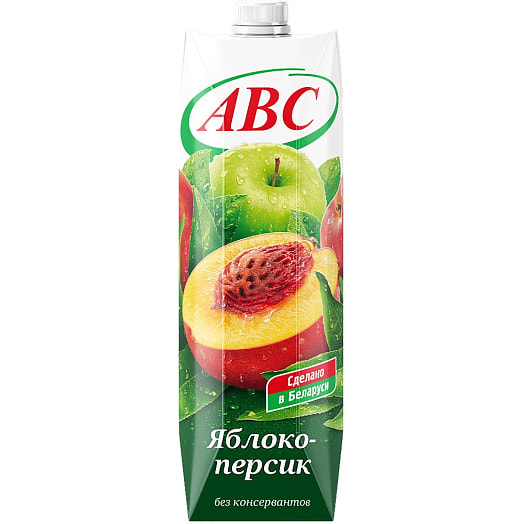 Нектар 1л тетра-пак яблочно-персиковый с мякотью ОДО Фирма АВС Беларусь АВС