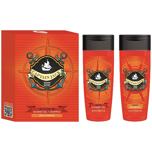 Косметический набор мужской Ocean Scent (гель, шампунь) Дельта парфюм Россия Captain Jack