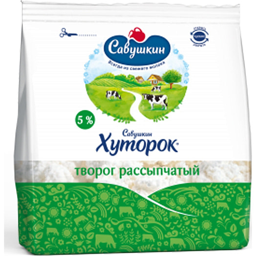 Творог Рассыпчатый 350г пакет 5% Беларусь