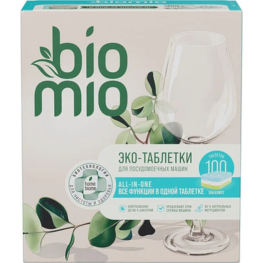 Таблетки для ПММ BioMio All-in-One с маслом эвкалипта (16г*100шт) Splat Россия