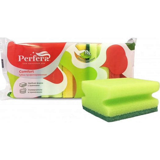 Губка для мытья посуды COMFORT Профиль (5шт) Россия