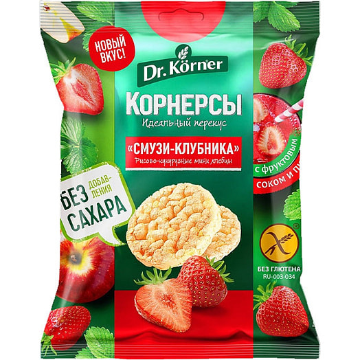 Хлебцы хрустящие Рисово-кукурузные Смузи клубника 40г ОАО Хлебпром Россия