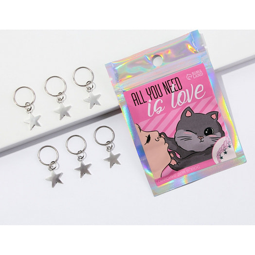 Пирсинг для волос All you need is love 6шт, 7х10см арт.9208816 Китай Art beauty