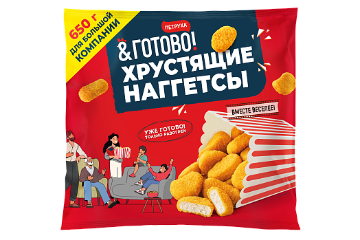 П/ф Хрустящие наггетсы 650г флоу-пак зам. ЮНИМИТ Филиал СБ Беларусь Петруха Готово