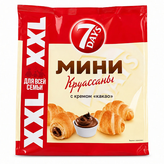 Мини круассаны 7DAYS с кремом какао 335г Россия