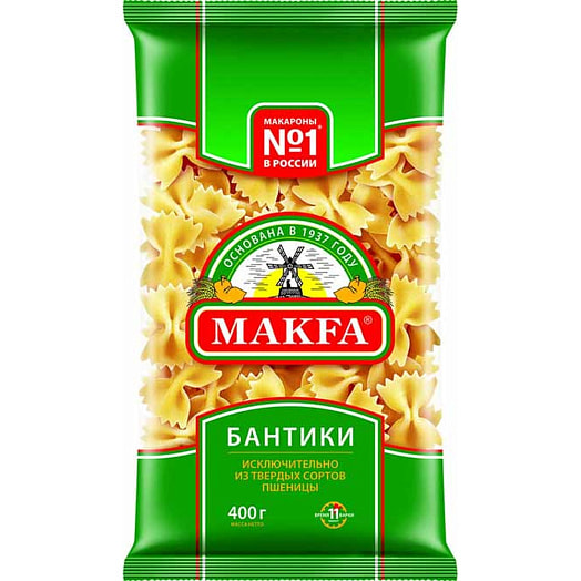 Макаронные изделия Макфа 400г бантики Россия