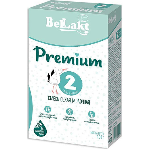 Смесь сухая молочная для питания детей раннего возраста BELLAKT PREMIUM 2, в картонной пачке 400г Беларусь