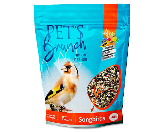 Корм сухой Pets Brunch для диких певчих птиц 500г ПЭТС ФУД Беларусь Pets Brunch