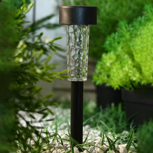 Светильник садовый на солн батарее Трапеция ретро 34см 1 LED,белый арт.5392326 Китай