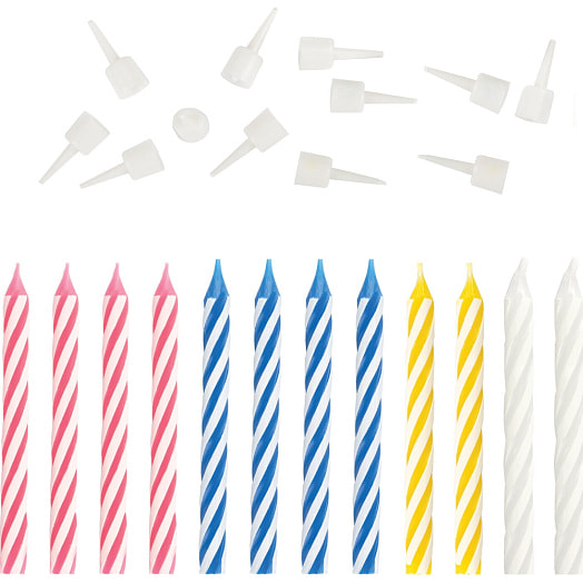 Набор свечей для торта Золотая сказка (12шт, 6см, с держателями) арт.591446 Китай