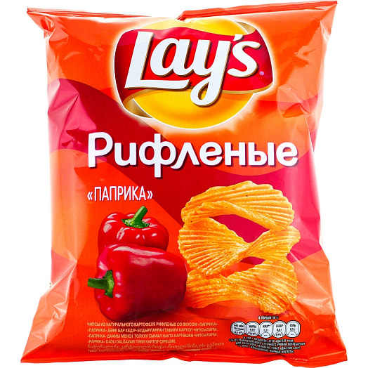 Чипсы картофельные Lays Паприка 230г рифленые ООО ПепсиКо Холдингс Россия Lays