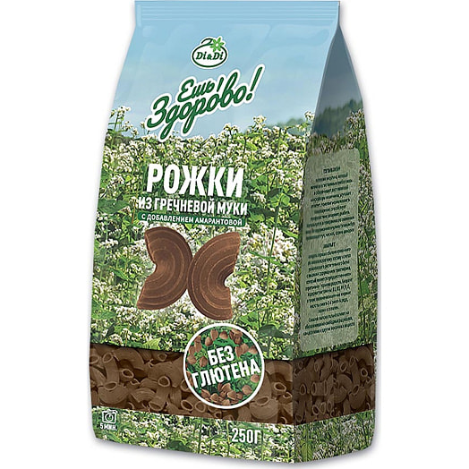 Мак изд Ешь ЗдорОво Рожки из гречневой муки с доб амарантовой 250г ООО Корпорация Ди энд Ди Россия Ешь ЗдорОво
