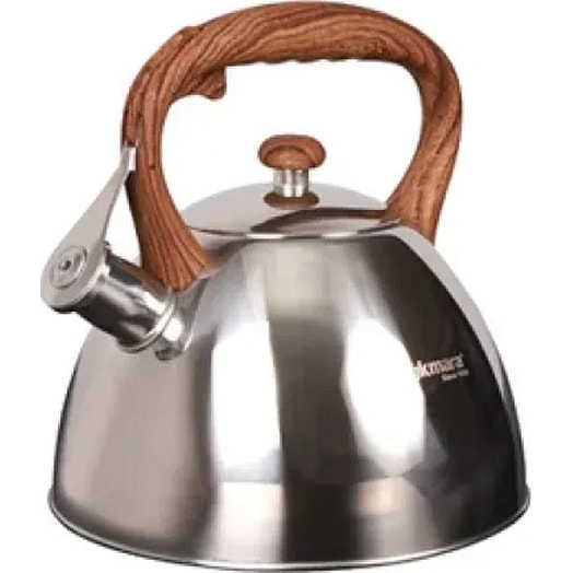 Чайник нерж 3,0л со свистком с ручкой под дерево (Kukmara) арт.kuk-07/3103422 Китай