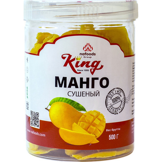 Манго сушеное King nafood 500г пэт банка Россия