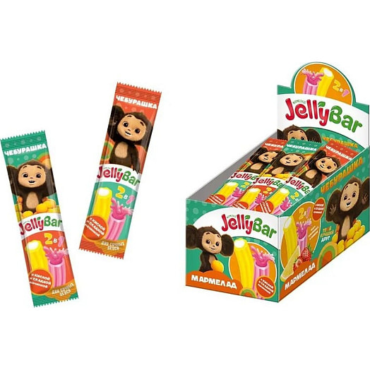 Мармеладные палочки Jelly Bar Чебурашка с кислой начинкой 16г Китай