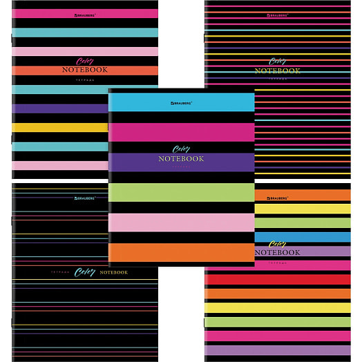 Тетрадь Brauberg Color Stripes (А5, 96л, клетка) арт.404430 Россия