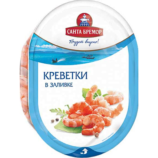 Мясо креветки в заливке 180г в/у ООО Санта Импэкс Брест СП Беларусь Санта Бремор