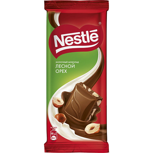 Шоколад 82г молочный c лесным орехом ООО Нестле Россия Россия Nestle