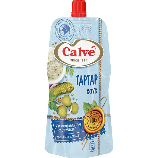 Соус Calve для рыбы тартар 230г дой-пак ООО КДВ Тула Россия