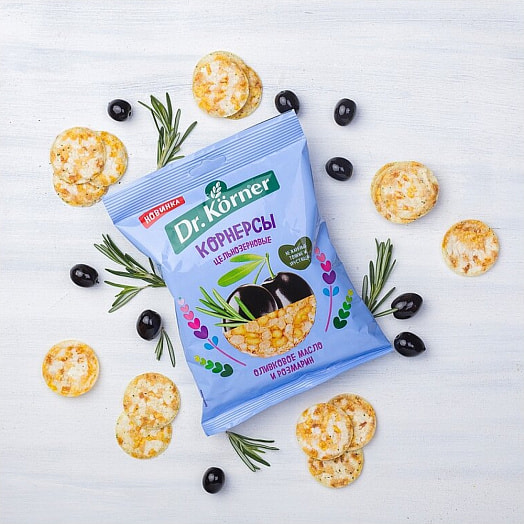 Чипсы Dr.Korner 50г кукурузно-рисовые с оливковым маслом и розмарином Россия